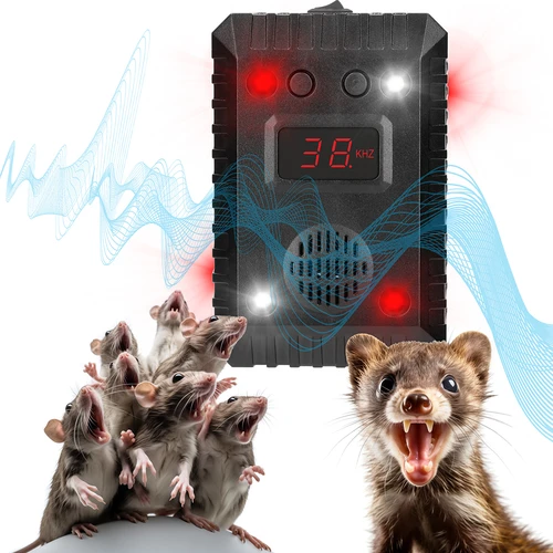 Dispozitiv de alungare a jderilor și rozătoarelor pentru mașini și încăperi (ultrasunete +LED) - 16