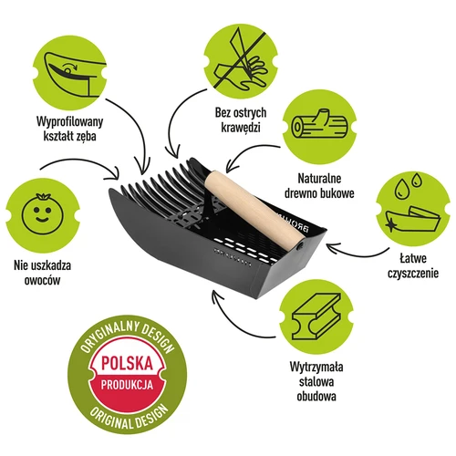 Dispozitiv de cules fructe mici, metalic negru - 9