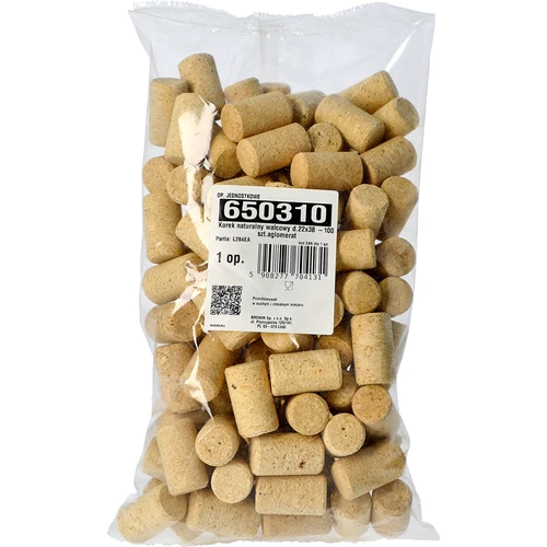 Dop natural cilindric d.22x38 -100 buc. aglomerat - 2