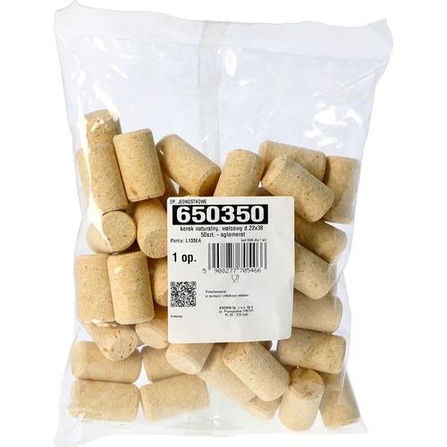 dop natural, cilindric d.22x38 50 buc.-aglomerat - 2