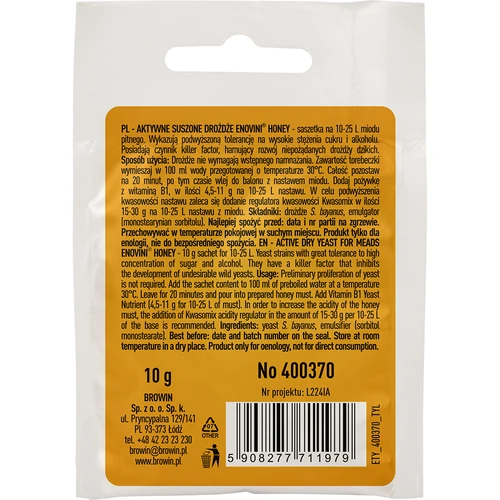 Drojdie de vin Enovini® HONEY, 10 g - 2