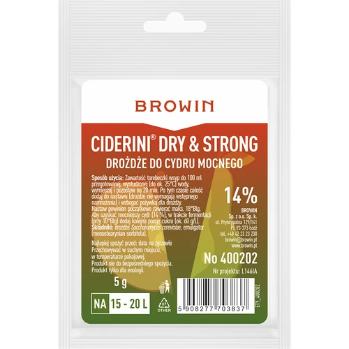 Drojdie pentru cidru Ciderini Strong, 5 g