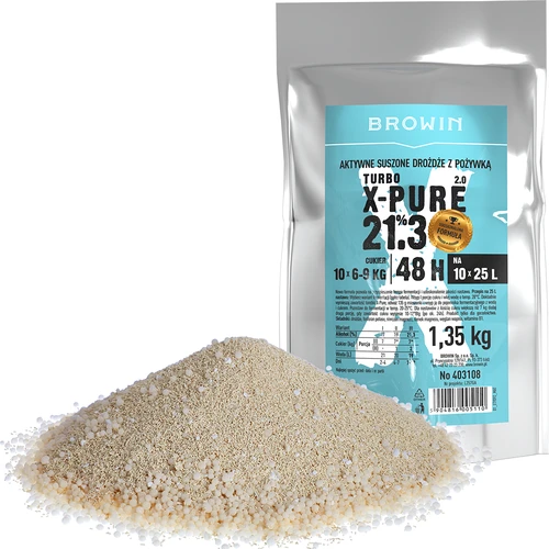 Drojdie Turbo X-Pure 21,3%, 10 x 25 L, 1,35 kg - 2