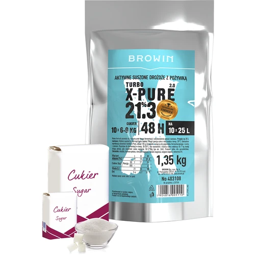 Drojdie Turbo X-Pure 21,3%, 10 x 25 L, 1,35 kg - 3