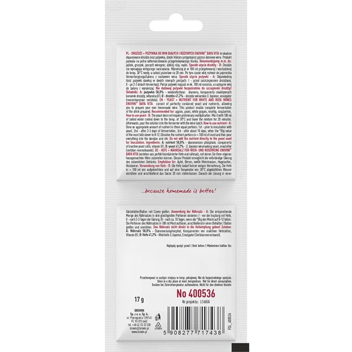 Drojdii Bayanus + nutrienți - vinuri albe și roze - 2