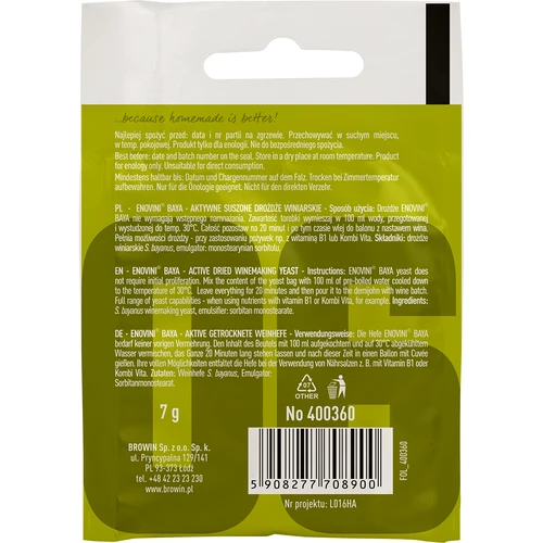 Drojdii pentru vin Enovini® BAYA, 7 g - 2