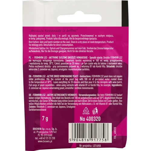 Drojdii pentru vin Fermivin LS2, 7 g - 2