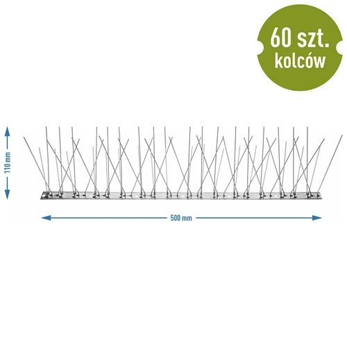Țepi pentru păsări, pe bandă metalică, 10 buc. - 9