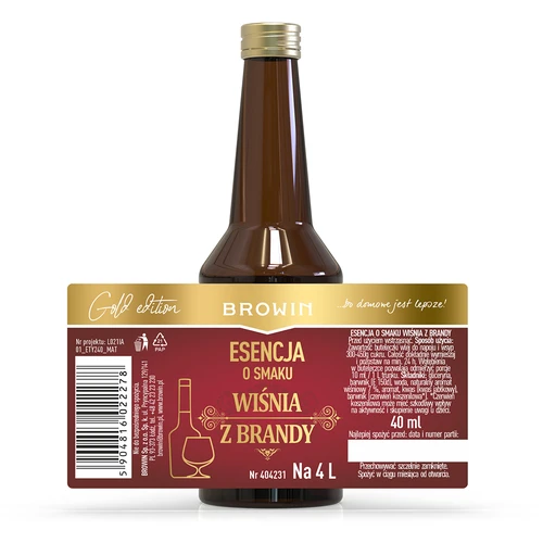 Esență cu aromă de Cireșe cu brandy, 40 ml - pentru 4 L - 4