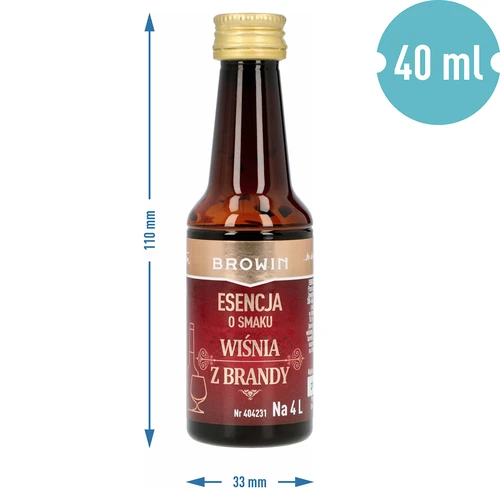 Esență cu aromă de Cireșe cu brandy, 40 ml - pentru 4 L - 6