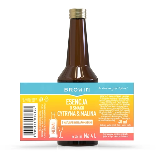 Esență cu aromă de lămâie și zmeură - 40 ml, pentru 4L - 4