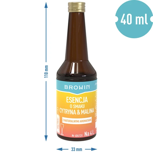 Esență cu aromă de lămâie și zmeură - 40 ml, pentru 4L - 7