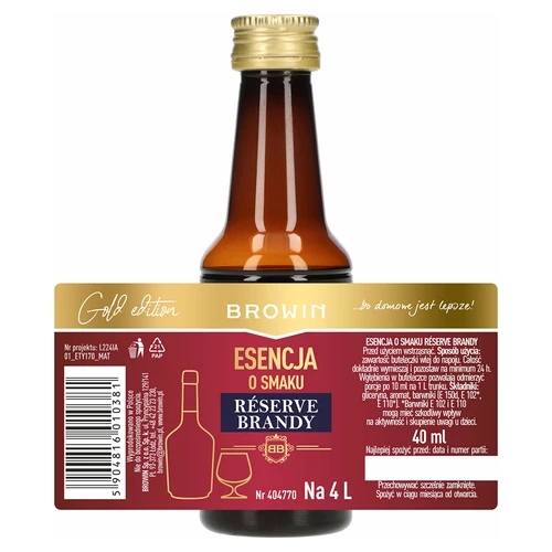 Esență cu aromă de Reserve Brandy, 40 ml, pentru 4 L - 4