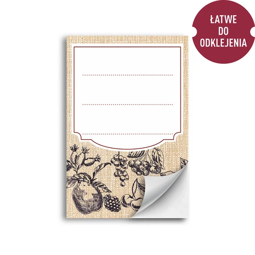 Etichete autocolante 60 x 90 mm pentru sticle, borcane fructe schiță - 20 buc. - 2