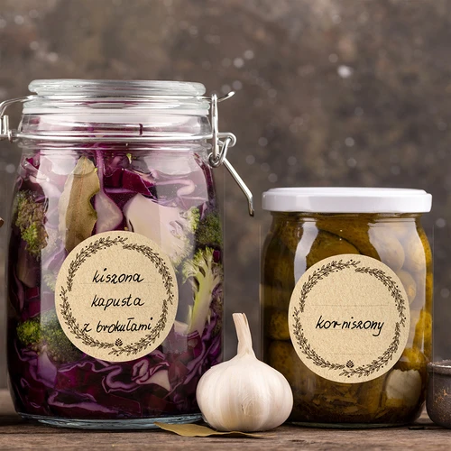 Etichete rotunde fi 66,5mm pentru capace/borcane - 20 buc - 10