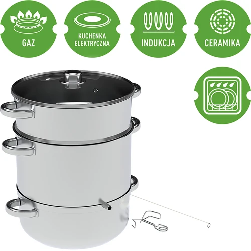 Extractor de suc cu aburi din inox 8 L - 3