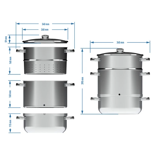 Extractor de suc cu aburi din inox 8 L - 7