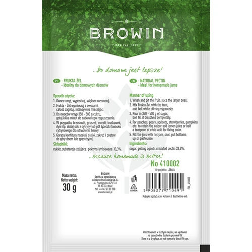 Frukta-Żel - pectină pentru gemuri și dulcețuri, 30 g - 2