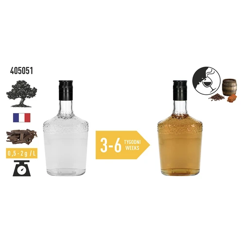 Fulgii de stejar intens prăjiți pentru aromatizarea alcoolurilor (whisky, bourbon, brandy, coniac, bere), 50 g - 6