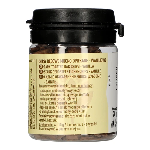 Fulgii de stejar vanilați, puternic prăjiți, 20g