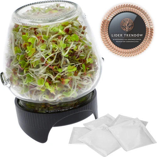 Germinator de borcan Twist-off + 5 pachete de semințe