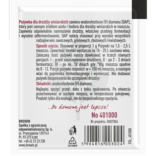 Hrană pentru drojdii de vin, 10 g - 2