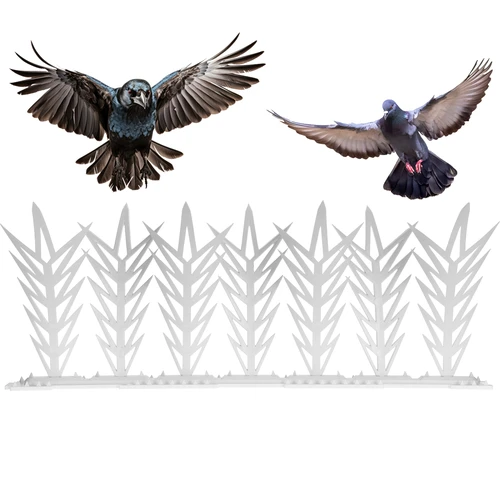 Șine cu țepi de alungare a păsărilor, decorative, albe - din material plastic, set de 6 - 4