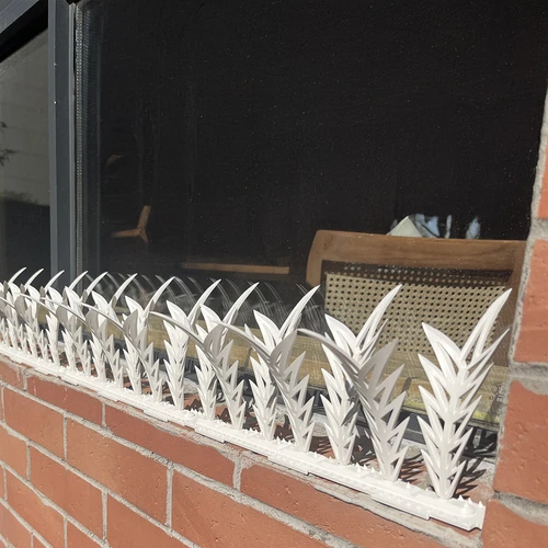 Șine cu țepi de alungare a păsărilor, decorative, albe - din material plastic, set de 6 - 11