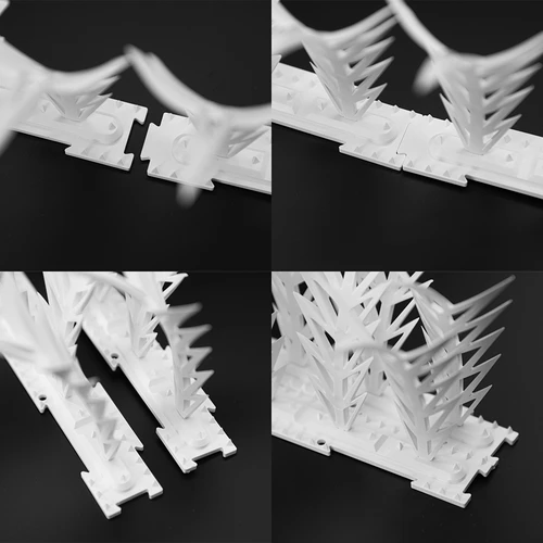 Șine cu țepi de alungare a păsărilor, decorative, albe - din material plastic, set de 6 - 5
