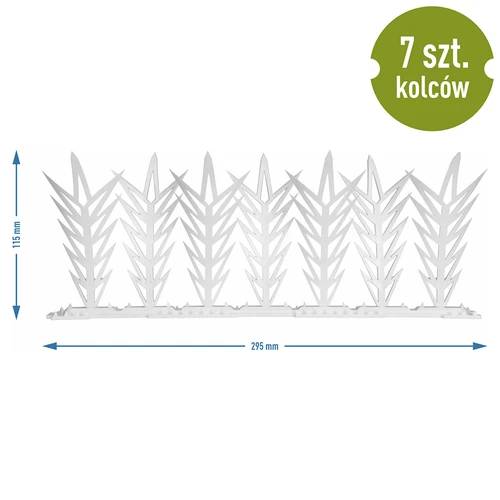 Șine cu țepi de alungare a păsărilor, decorative, albe - din material plastic, set de 6 - 9