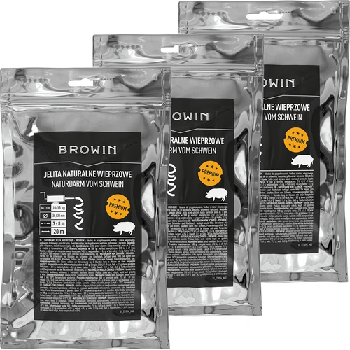 Intestine de porc premium 28/30mm, 3-8m, 20 m, 3 pachete