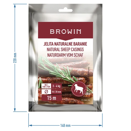 Intestine naturale de oaie - calibru 18/20mm, 15m - 5