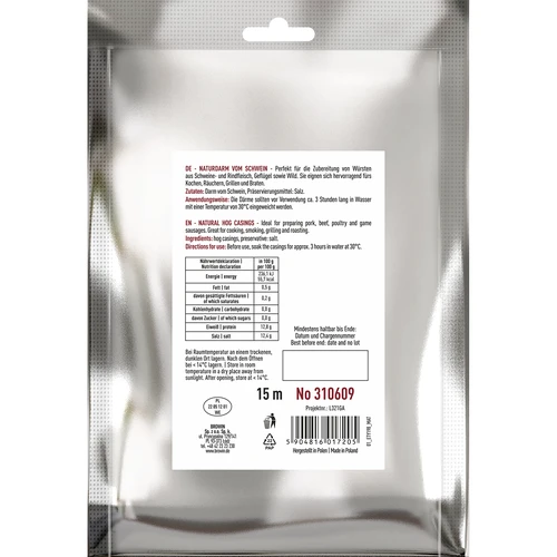 Intestine naturale de porc 28/30, 15m - 2