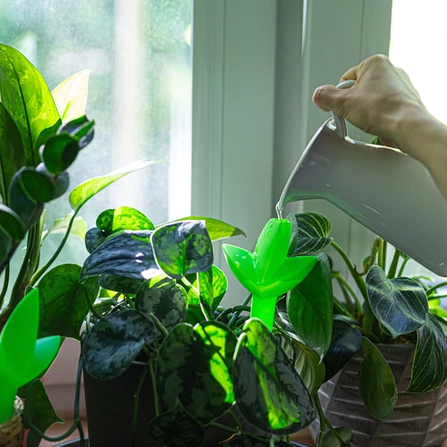 Irigator pentru plante – frunză verde cu picior ceramic, 120 ml - 8