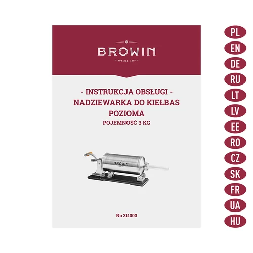 Mașină de umplut cârnați orizontală 3 kg - 10