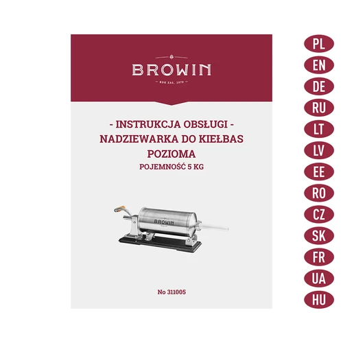 Mașină de umplut cârnați orizontală 5 kg - 9