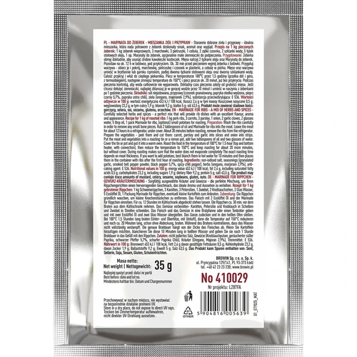 Marinată pentru coaste - amestec de ierburi și condimente, 35 g - 2