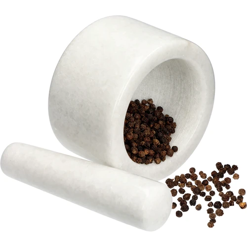 Mojar de bucătărie din marmură, alb, fi 10 cm - 9