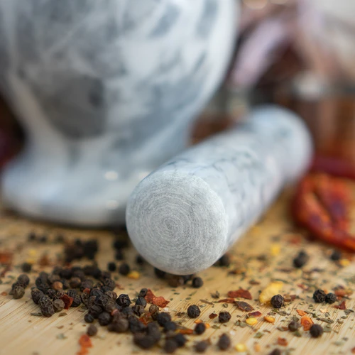 Mojar de bucătărie din marmură, gri, fi 10,5 cm - 12