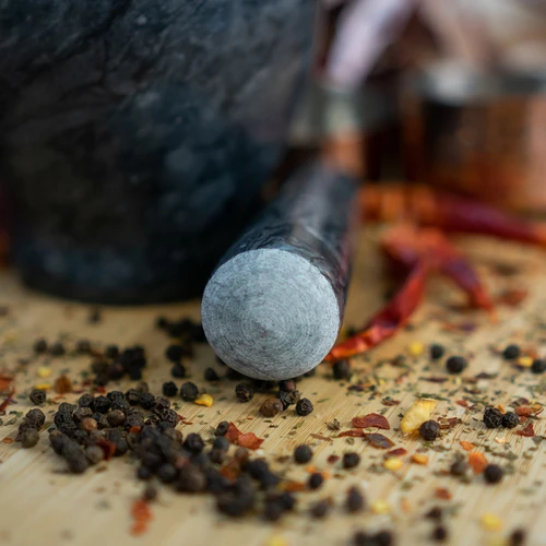 Mojar de bucătărie din marmură, negru, fi 10,5 cm - 12