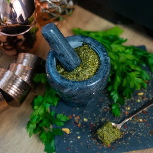 Mojar de bucătărie din marmură, negru, fi 10,5 cm - 14