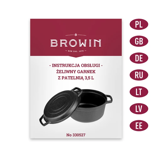 Oală din fontă cu tigaie, 3,5 L - 10