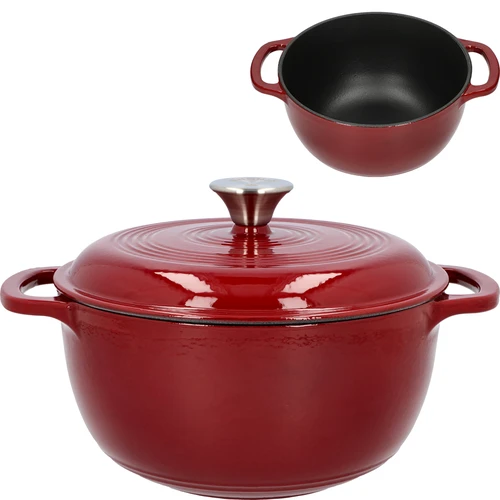 Oală din fontă emailată - bordo, 4 L