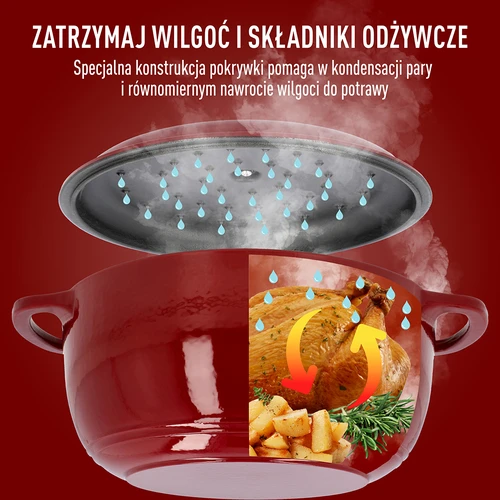 Oală din fontă emailată - bordo, 5,8L - 6