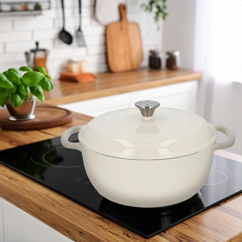 Oală din fontă emailată - ecru, 5,8 L - 9