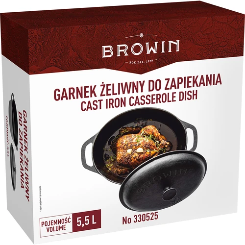 Oală din fontă pentru coacere, 5.5 L - 6