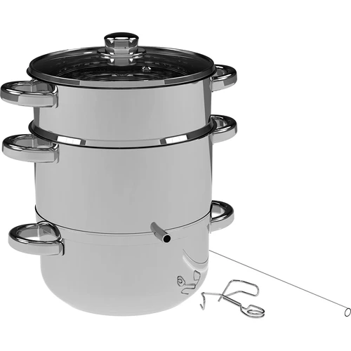 Oală pentru suc la abur din inox cu aburitor, 5 L