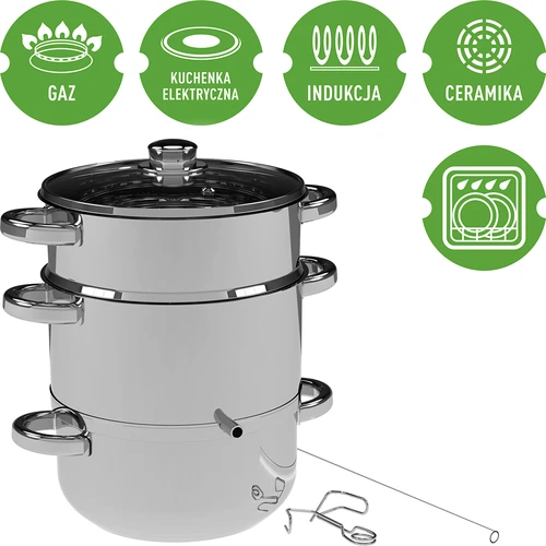 Oală pentru suc la abur din inox cu aburitor, 5 L - 4
