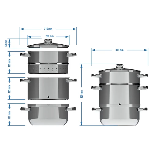 Oală pentru suc la abur din inox cu aburitor, 5 L - 9