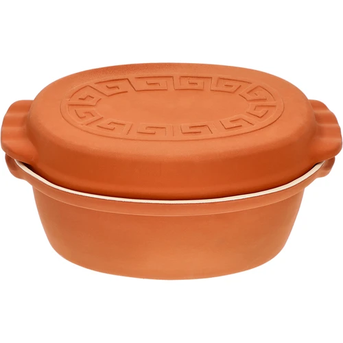 Oală romană glazurată 4,5 L (meandre) - 2